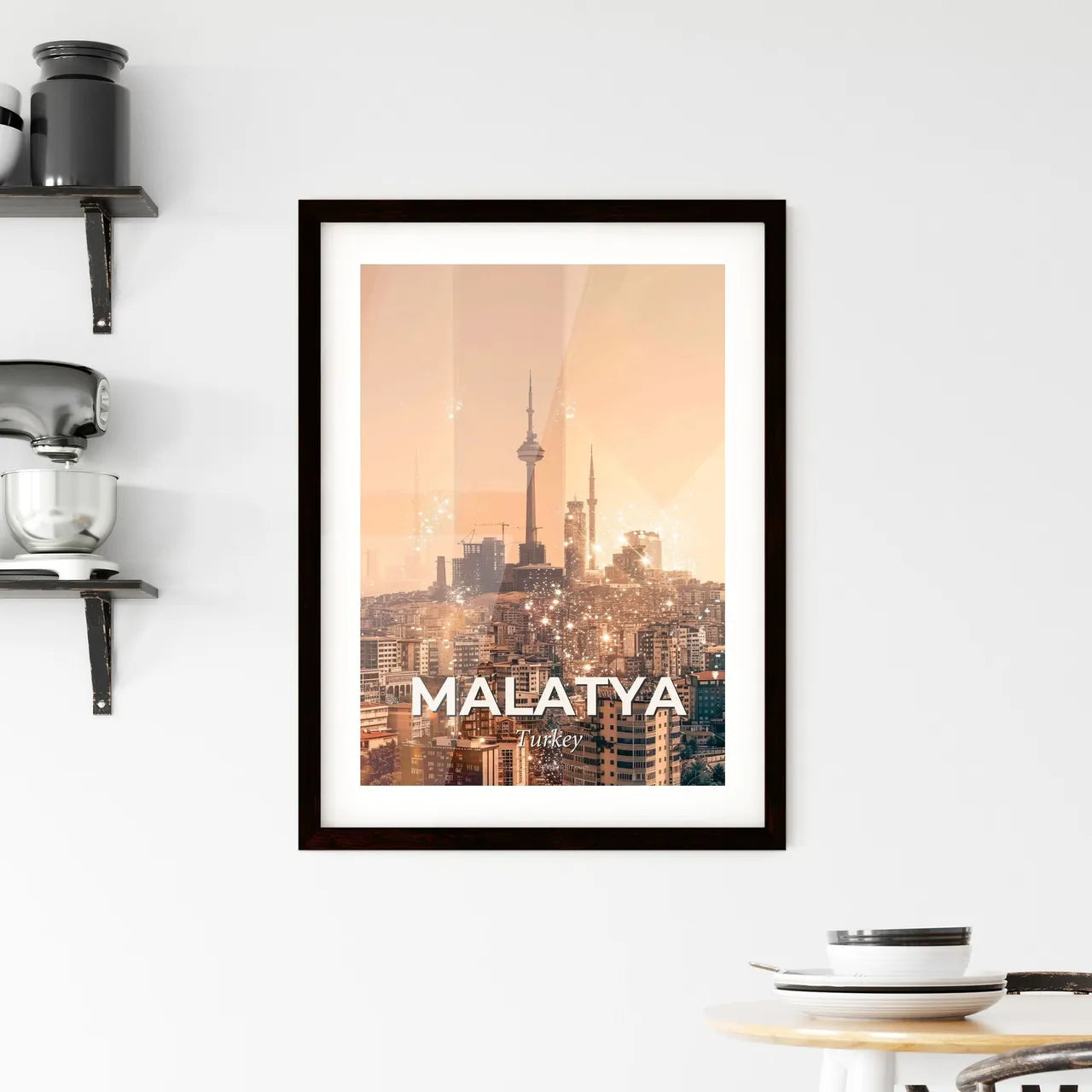 Malatya Skyline Composite Art Poster Framed Print