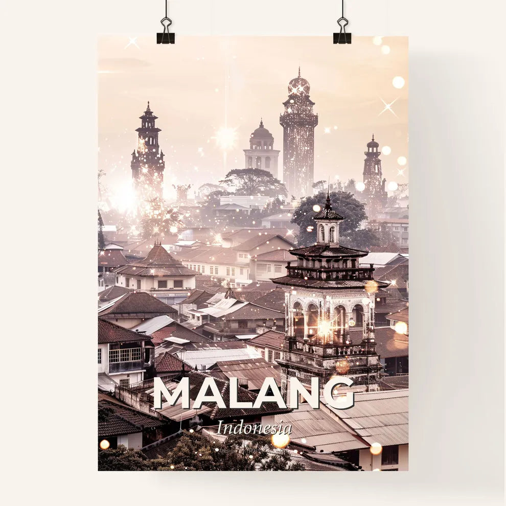 Malang, Indonesia double exposure art Poster