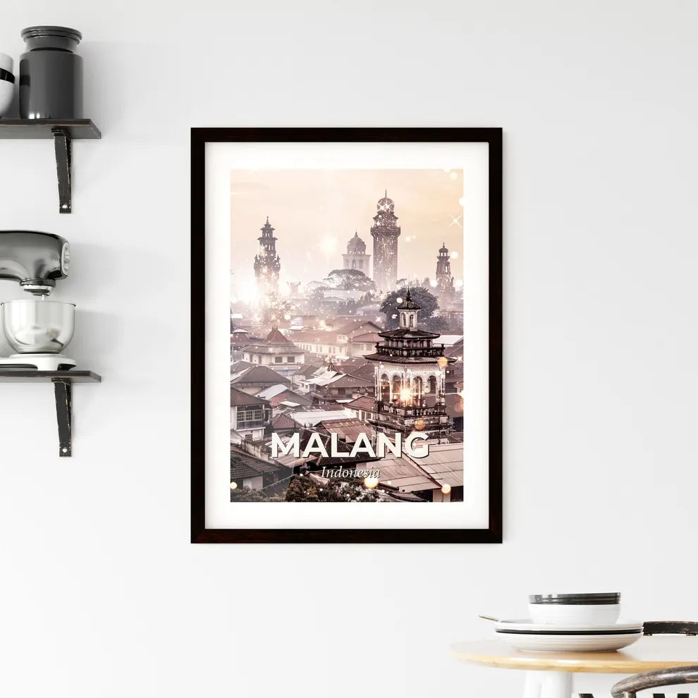 Malang, Indonesia double exposure art Framed Print