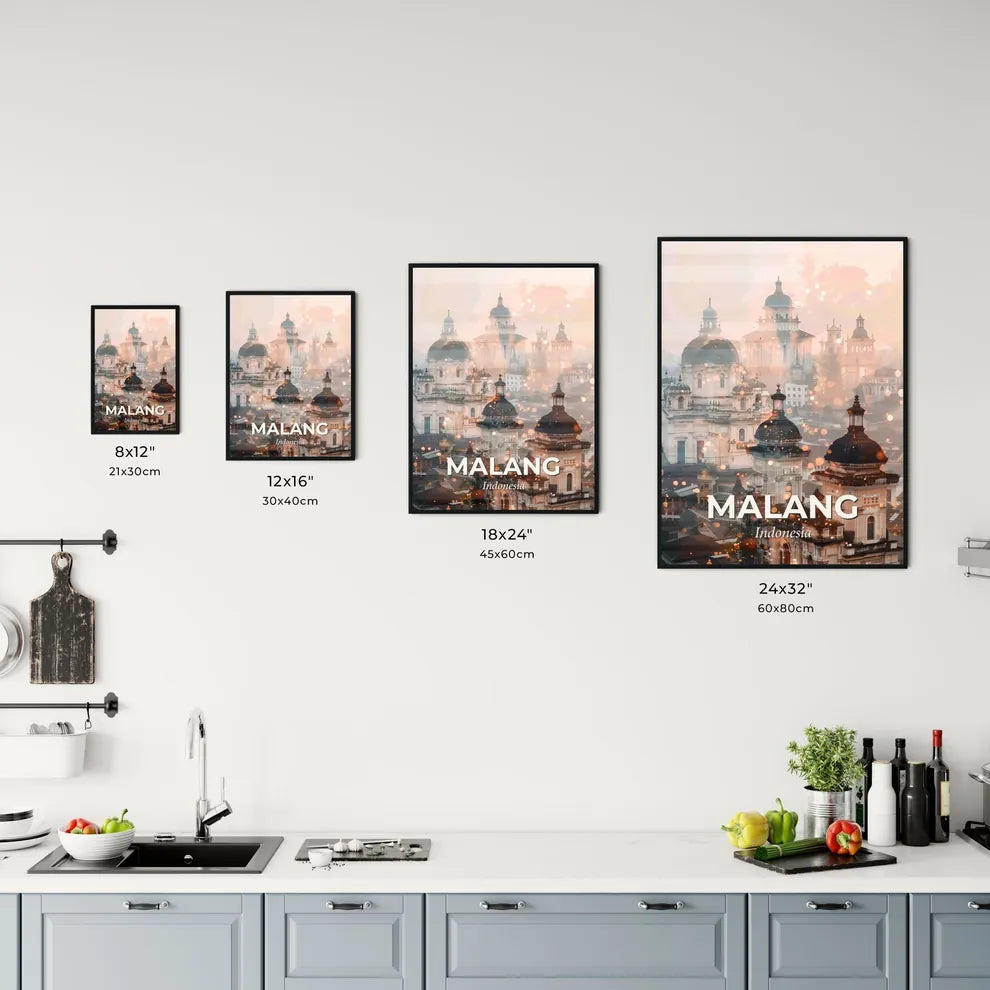 Malang Skyline Art Deco Double Exposure Office Art