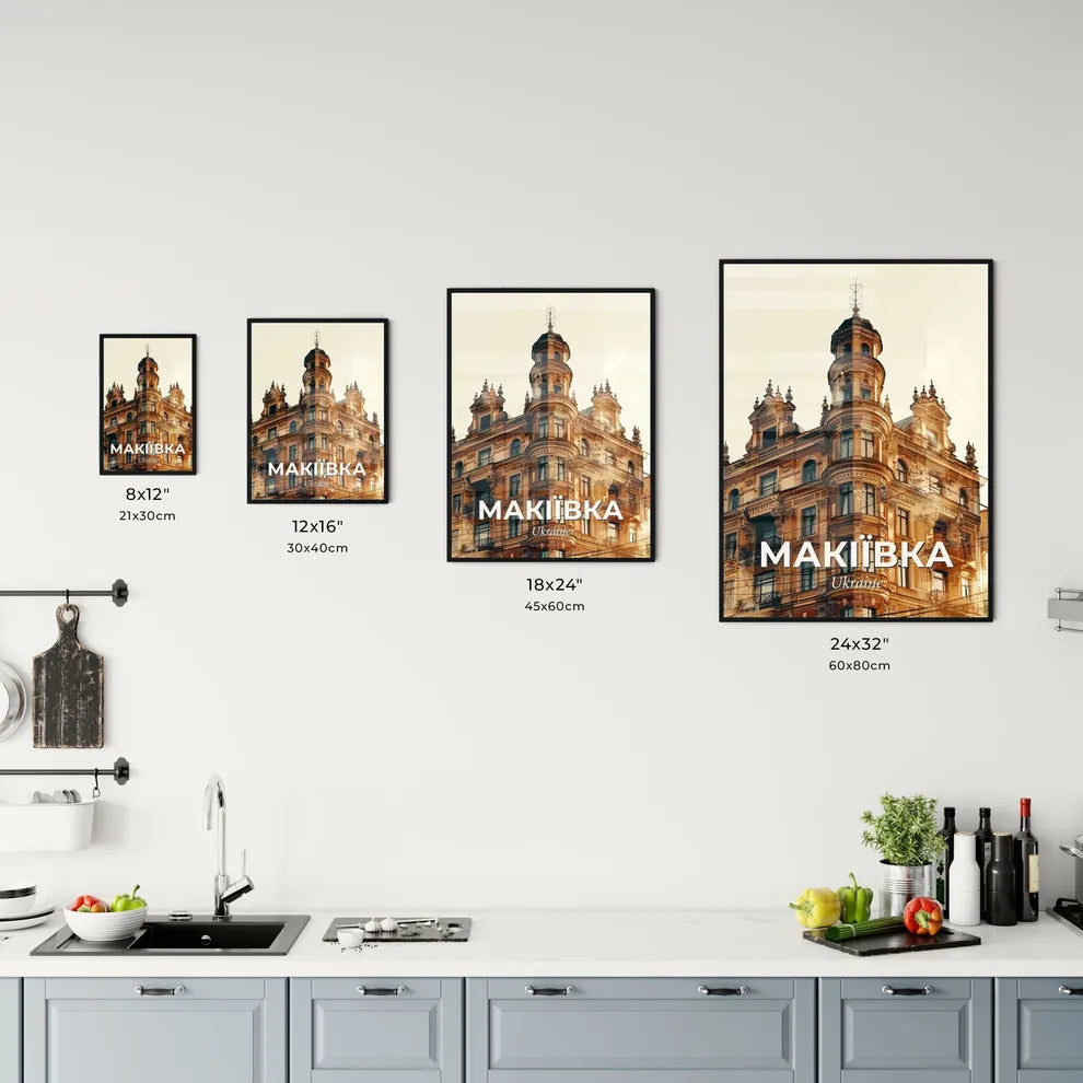 Makiivka Skyline Bright Beige Poster Art Office Art