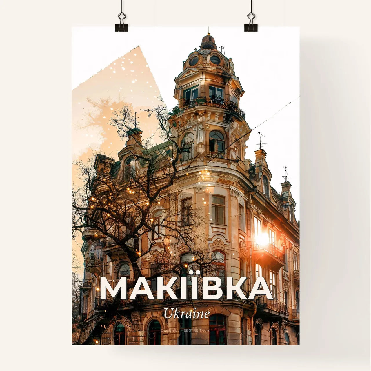 Makiivka Cityscape Composite Art with Local Texture Poster