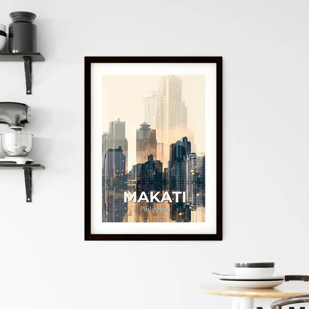 Makati Skyline Canvas Miracle: Double Exposure Delight Framed Print