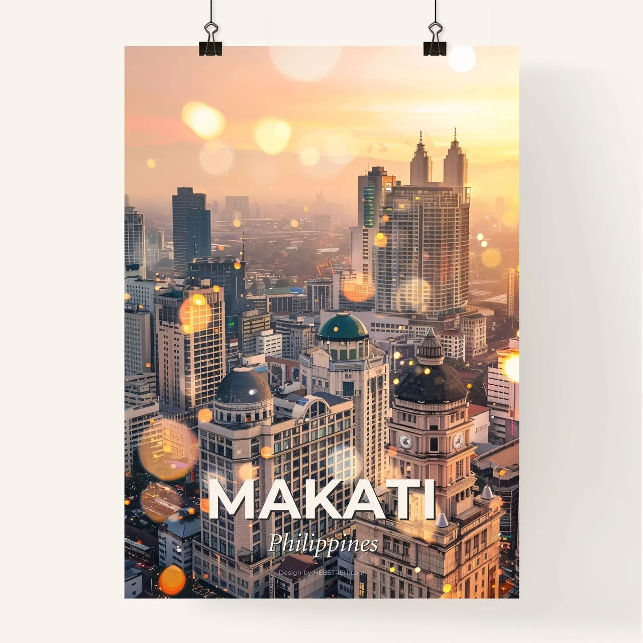 Makati Skyline Double Exposure Art Poster