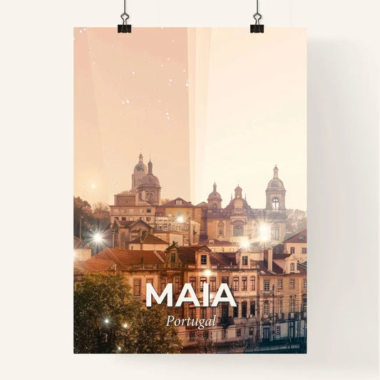 Maia Skyline Double Exposure Art Poster Poster