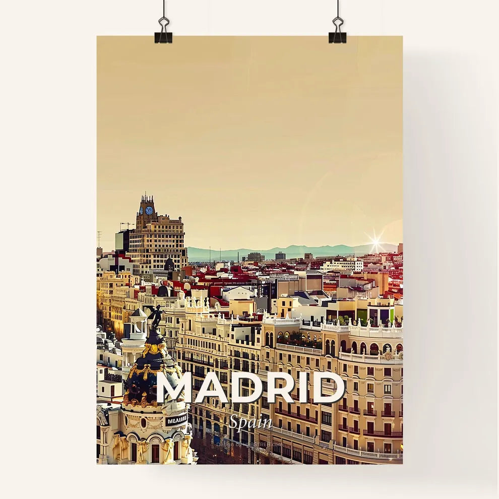 Madrid City Skyline Composite Artwork Poster