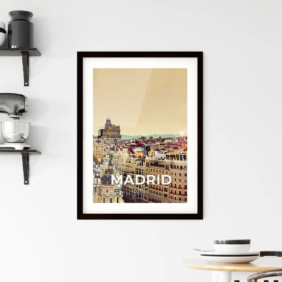 Madrid City Skyline Composite Artwork Framed Print