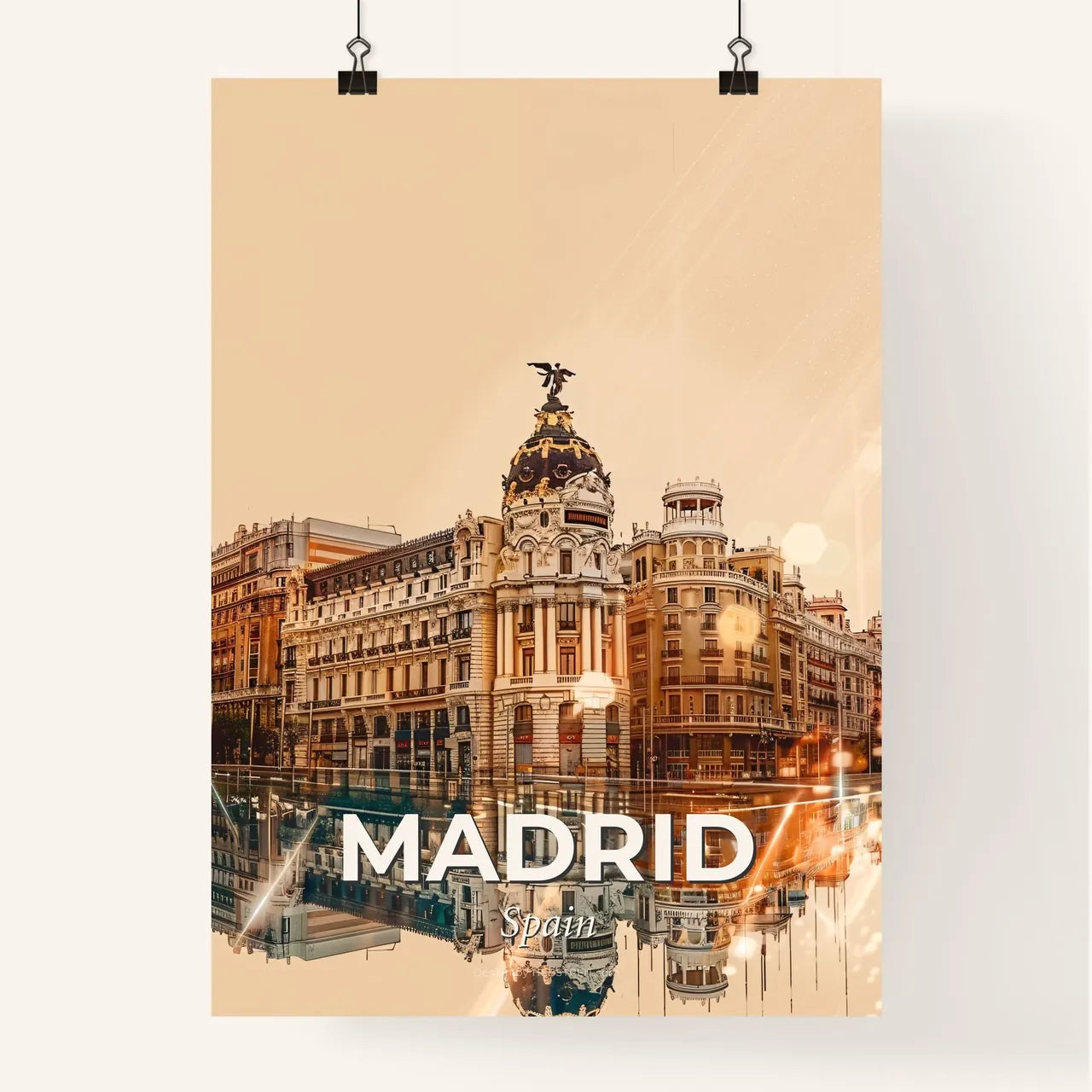 Madrid Skyline Art Print: Iconic Beauty and Sparkle Poster