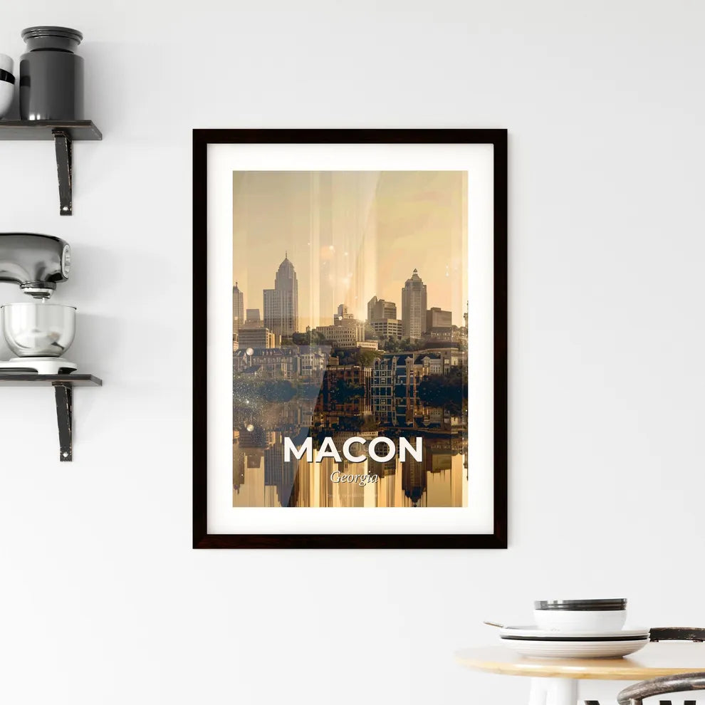 Macon, Georgia: Skyline Sparkle Symphony Framed Print