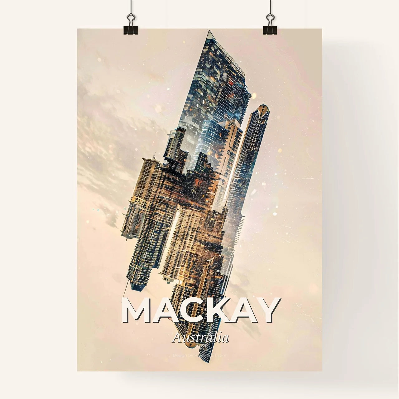 Mackay Skyline Double Exposure Art Print Poster