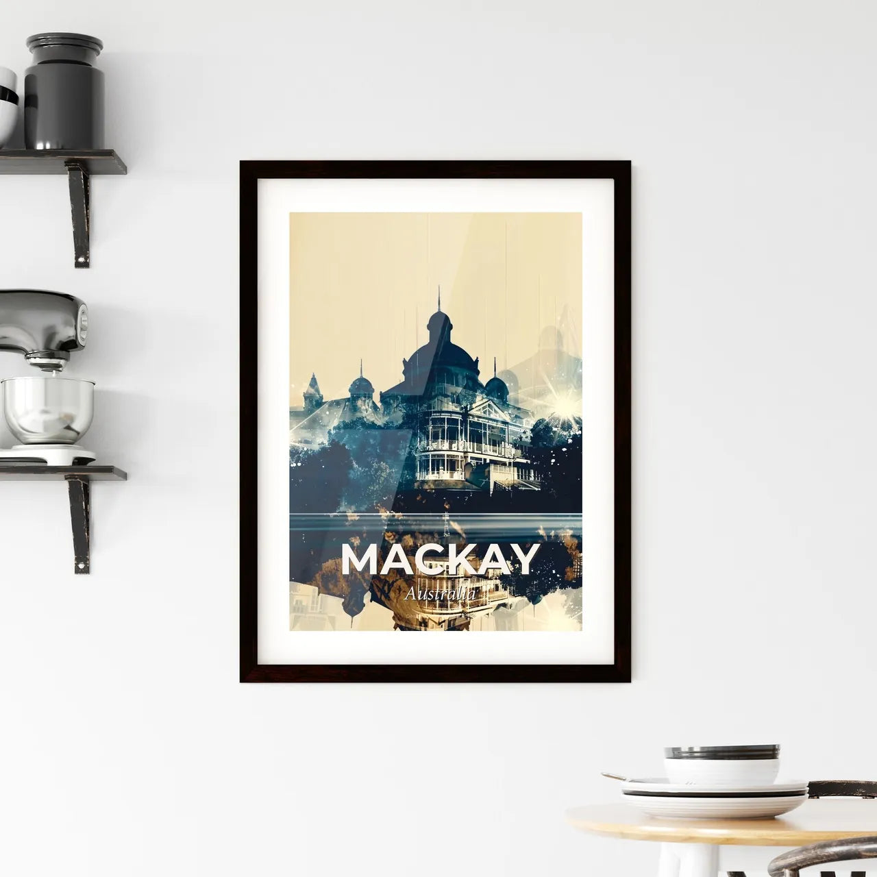Mackay Skyline Double Exposure Art Print Framed Print