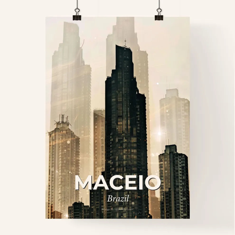 Maceio Skyline Double Exposure Art Decor Poster