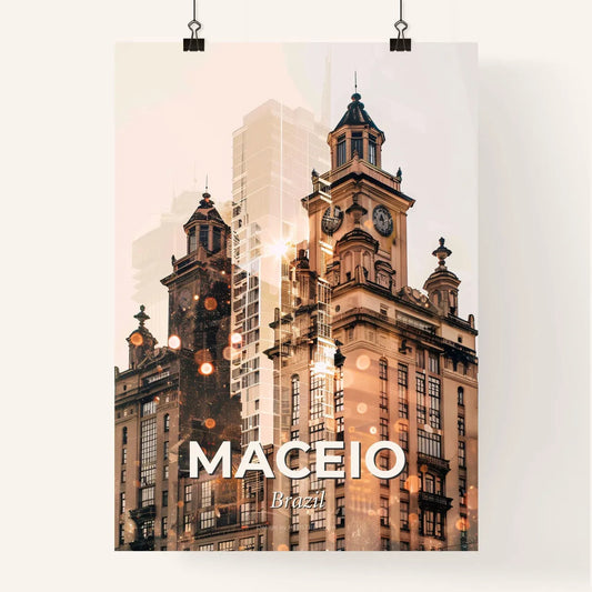 Maceio Skyline, Bright Beige Paper Poster Poster