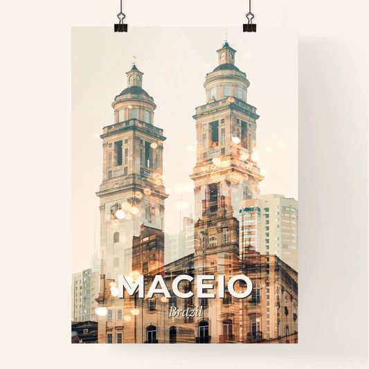 Maceio: Double Exposure Architectural Skyline Symphony Poster