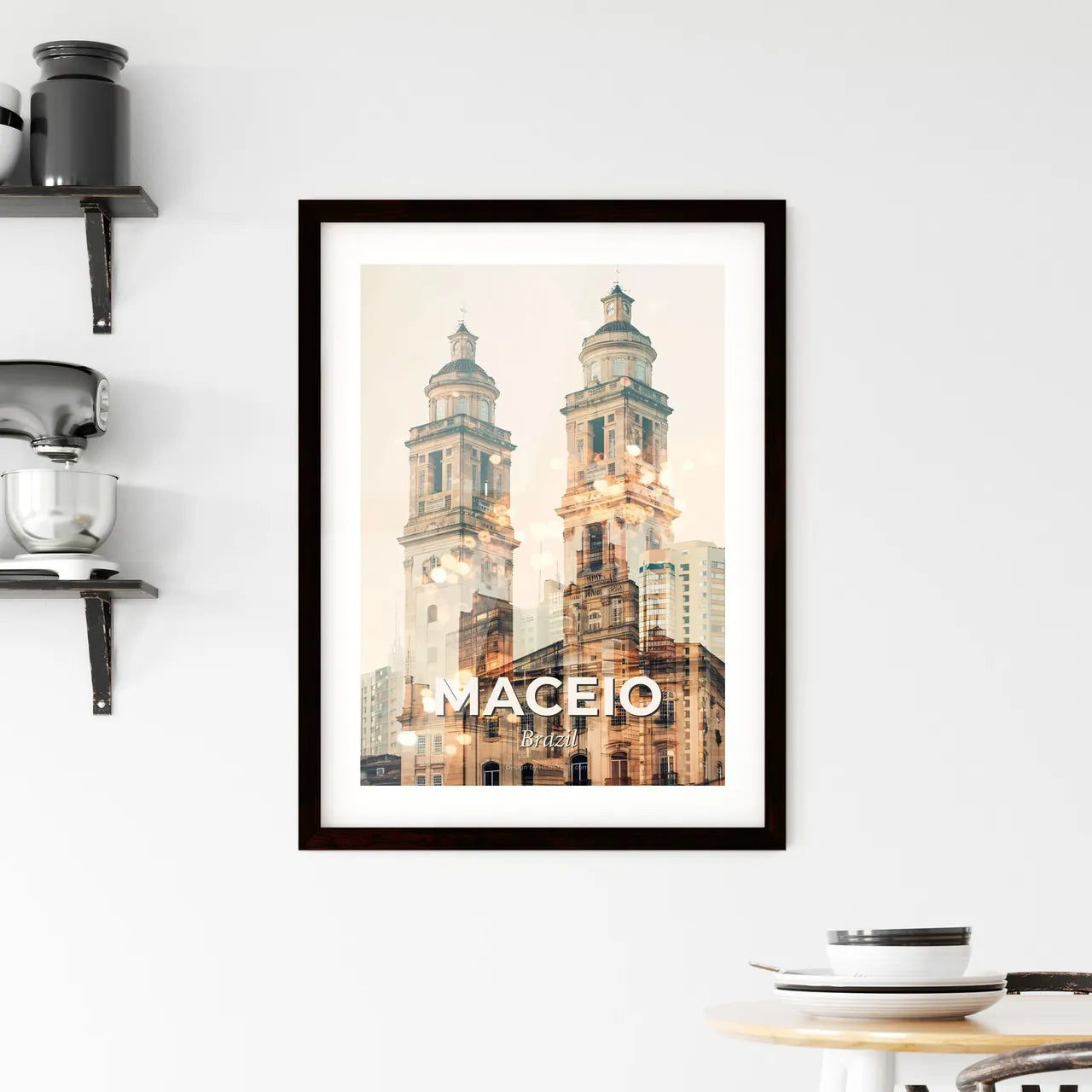 Maceio: Double Exposure Architectural Skyline Symphony Framed Print