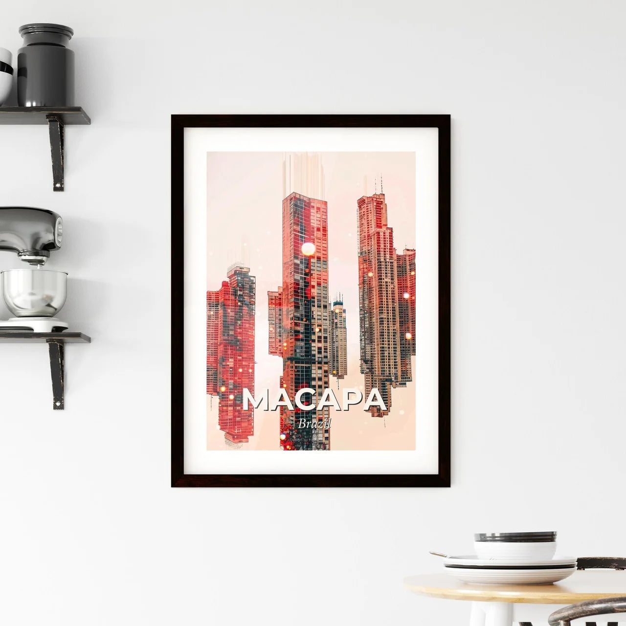 Macapa Skyline Composite Art Poster Framed Print