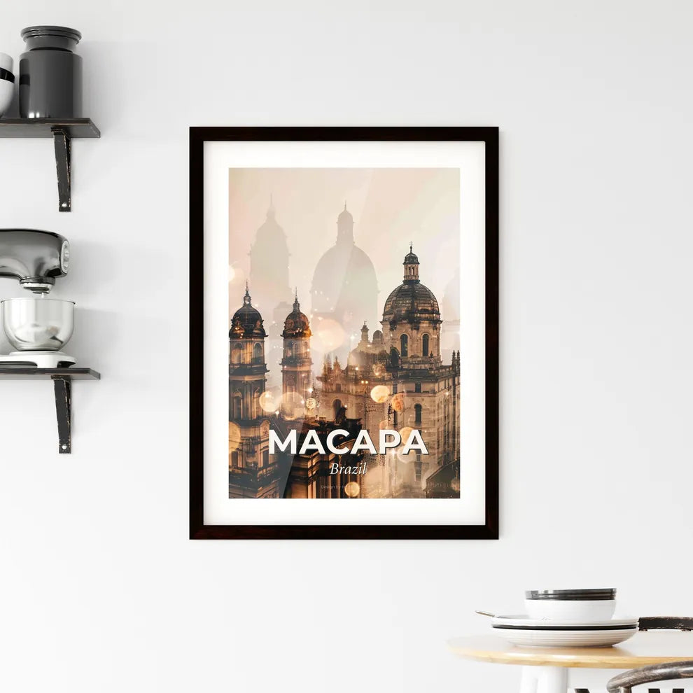 Macapa Brazil Skyline Poster Design Subtile Framed Print