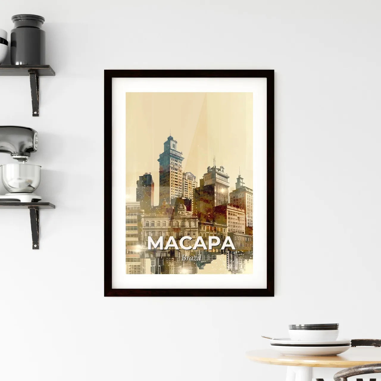Macapa Skyline Composite Art Poster Framed Print