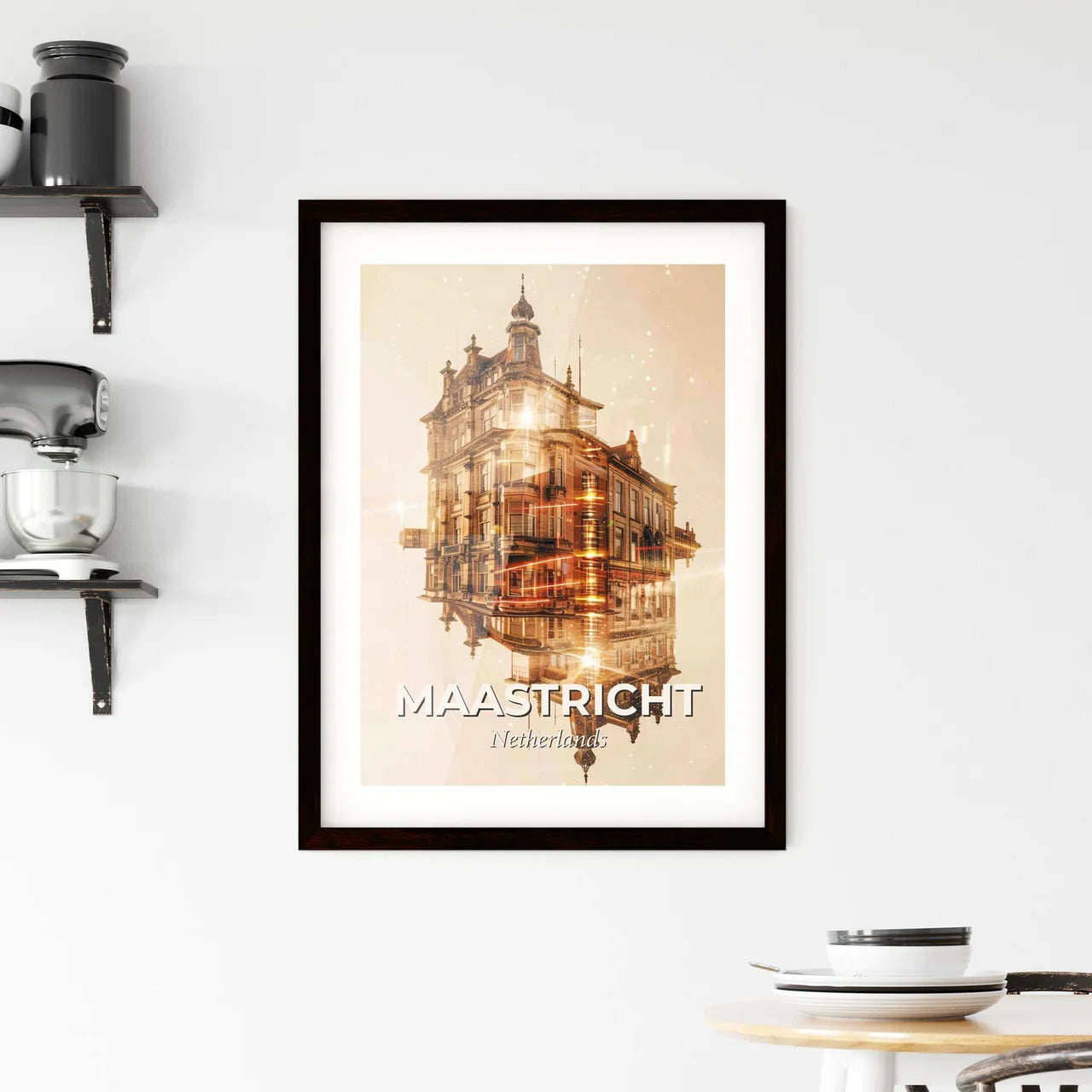 Maastricht Netherlands Skyline Art Poster Framed Print
