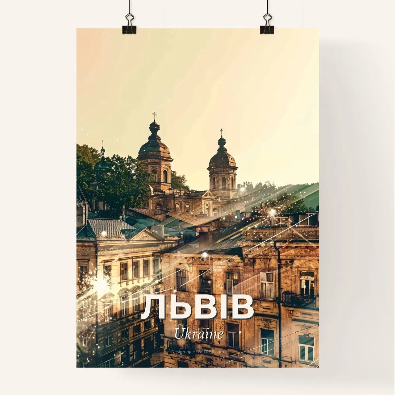 Lviv Cityscape Skyline Composite Art Poster Poster
