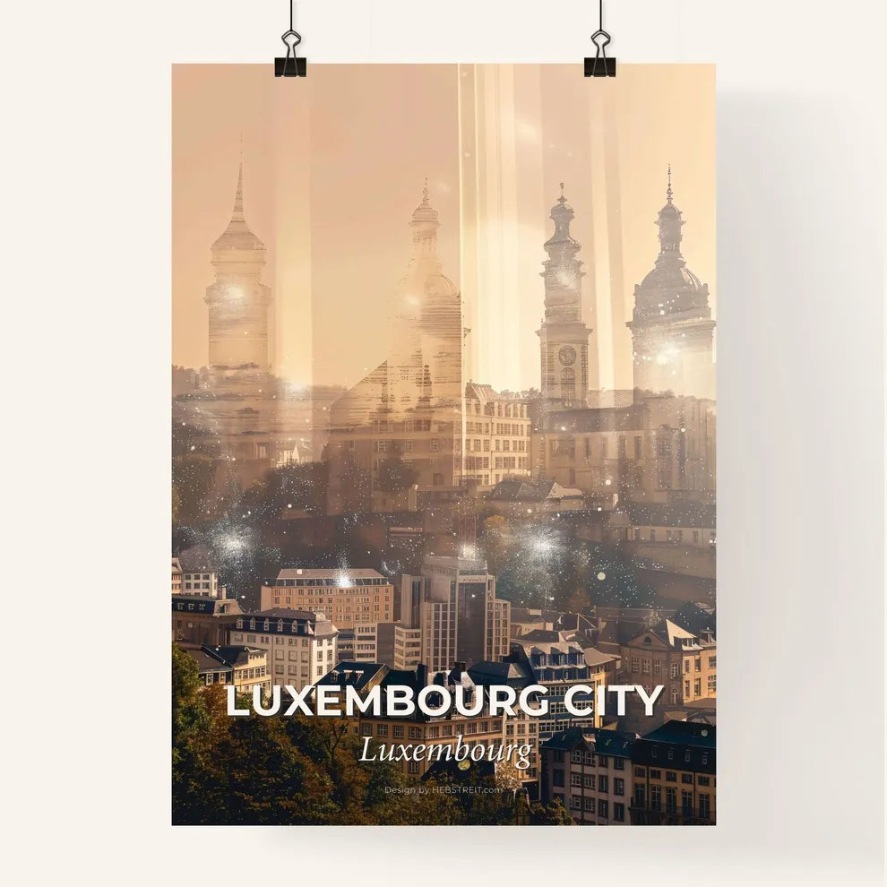 Luxembourg City: Skyline Composite Art Poster Poster