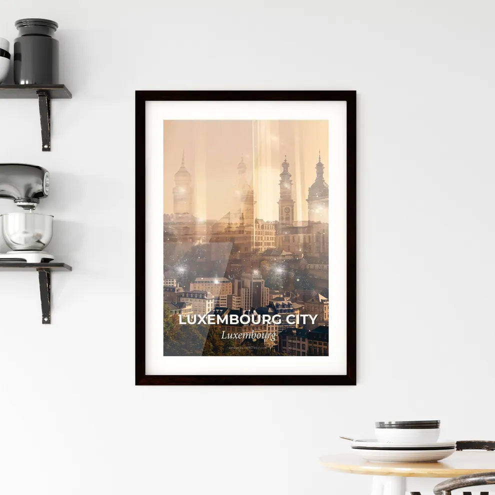 Luxembourg City: Skyline Composite Art Poster Framed Print