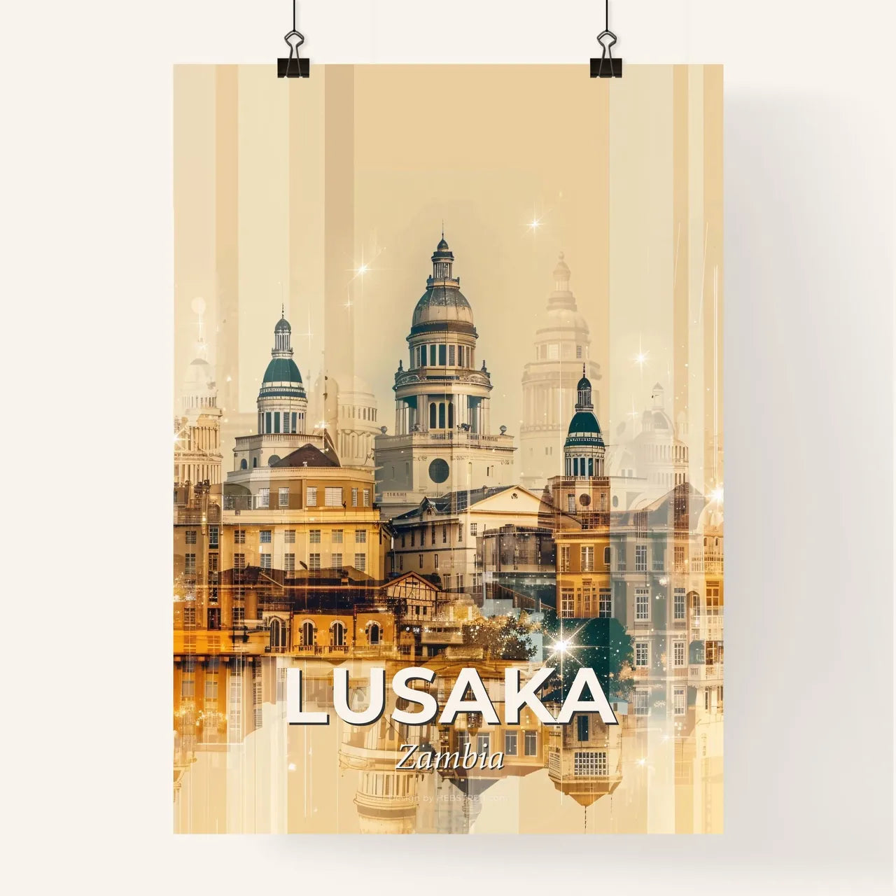 Lusaka City Dreamscape Skyline Panorama Poster Poster