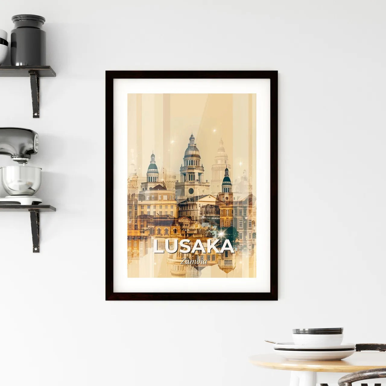 Lusaka City Dreamscape Skyline Panorama Poster Framed Print