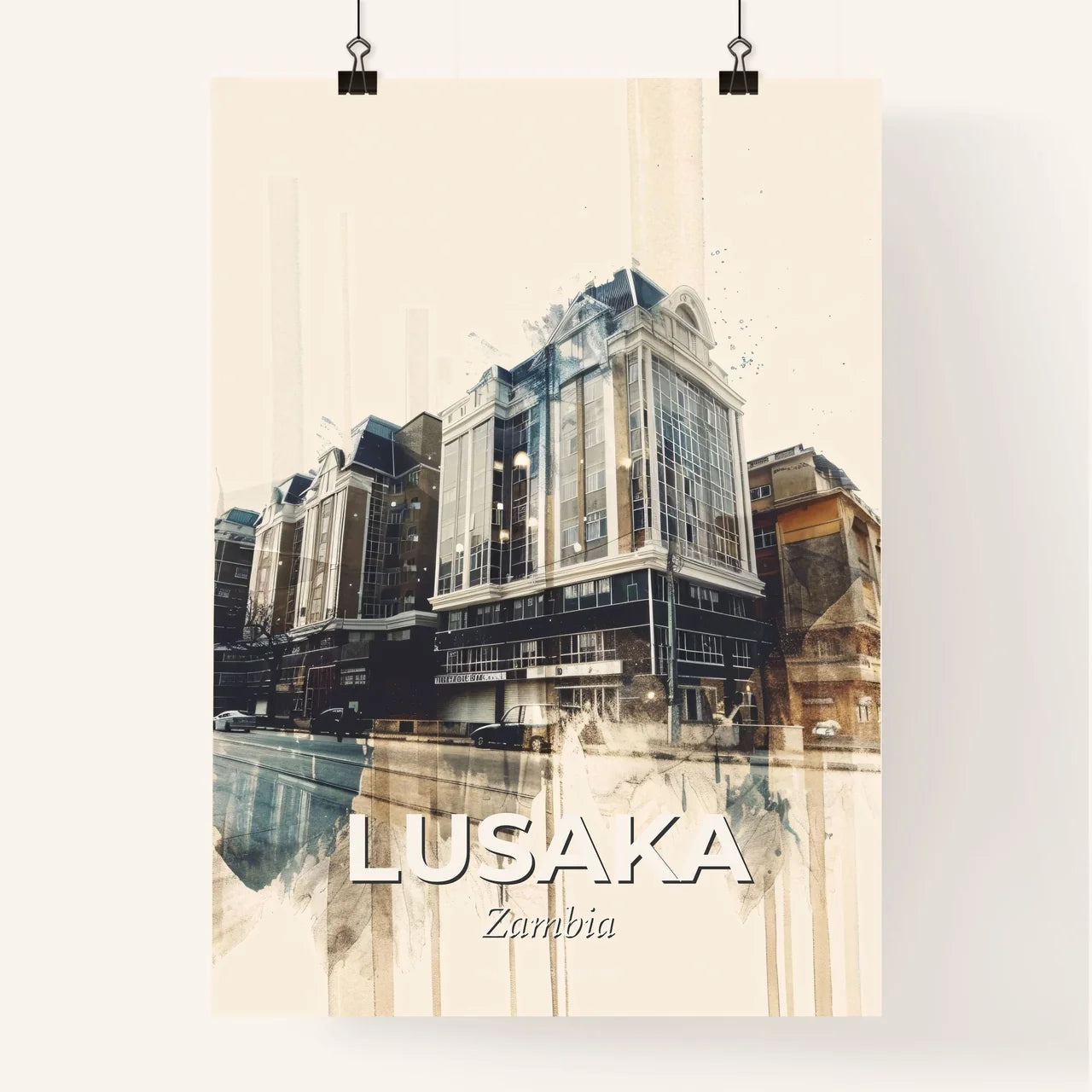 Lusaka, Zambia: Cityscape Art with Local Charm Poster