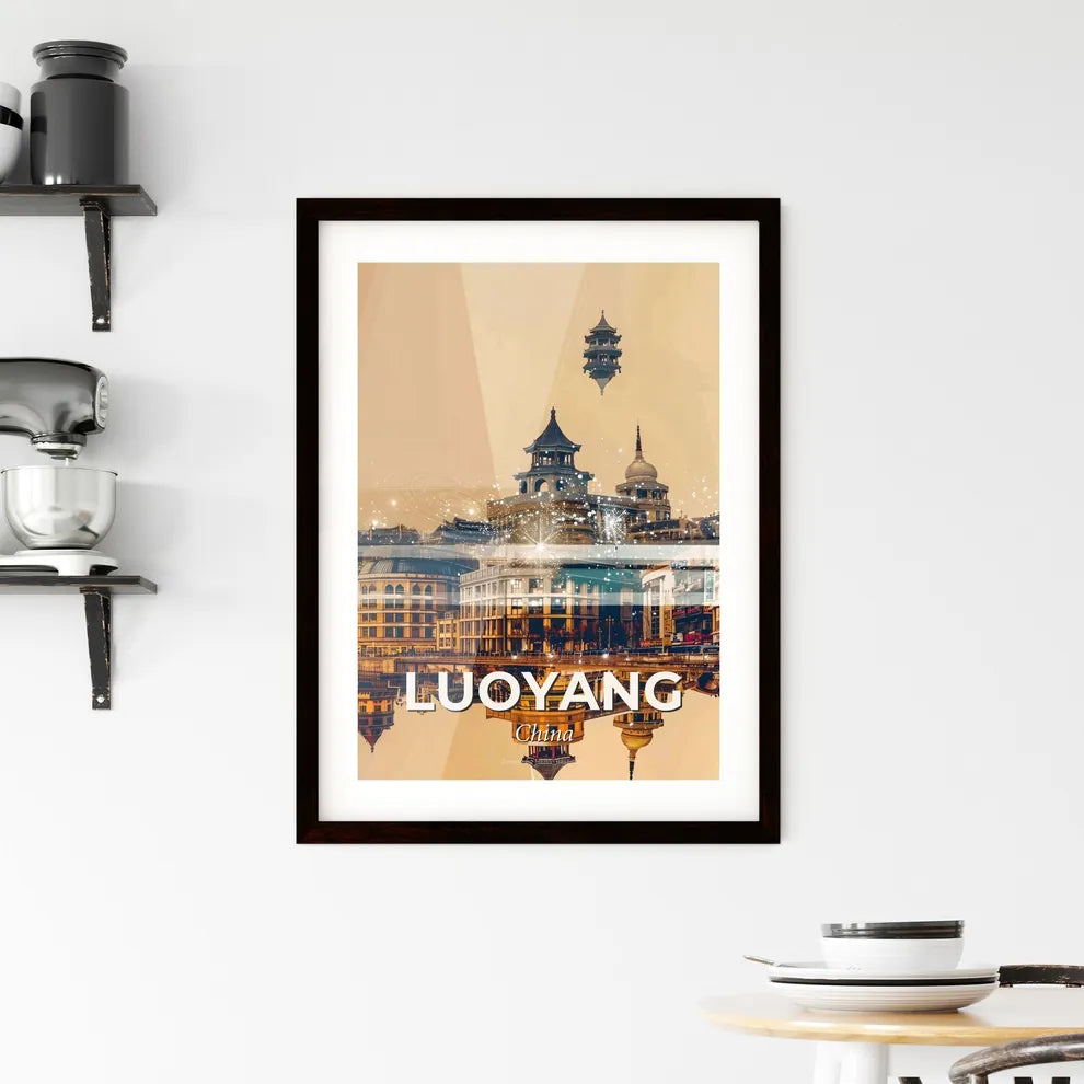 Luoyang: Shimmering Skyline, Cultural Canvas Framed Print