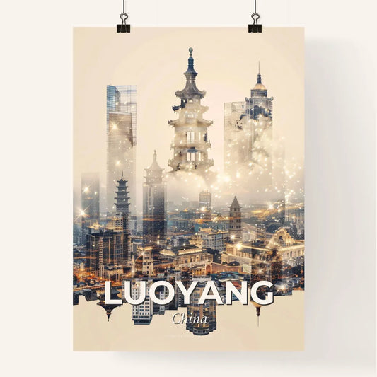 Luoyang Skyline Double Exposure Cityscape Art Poster