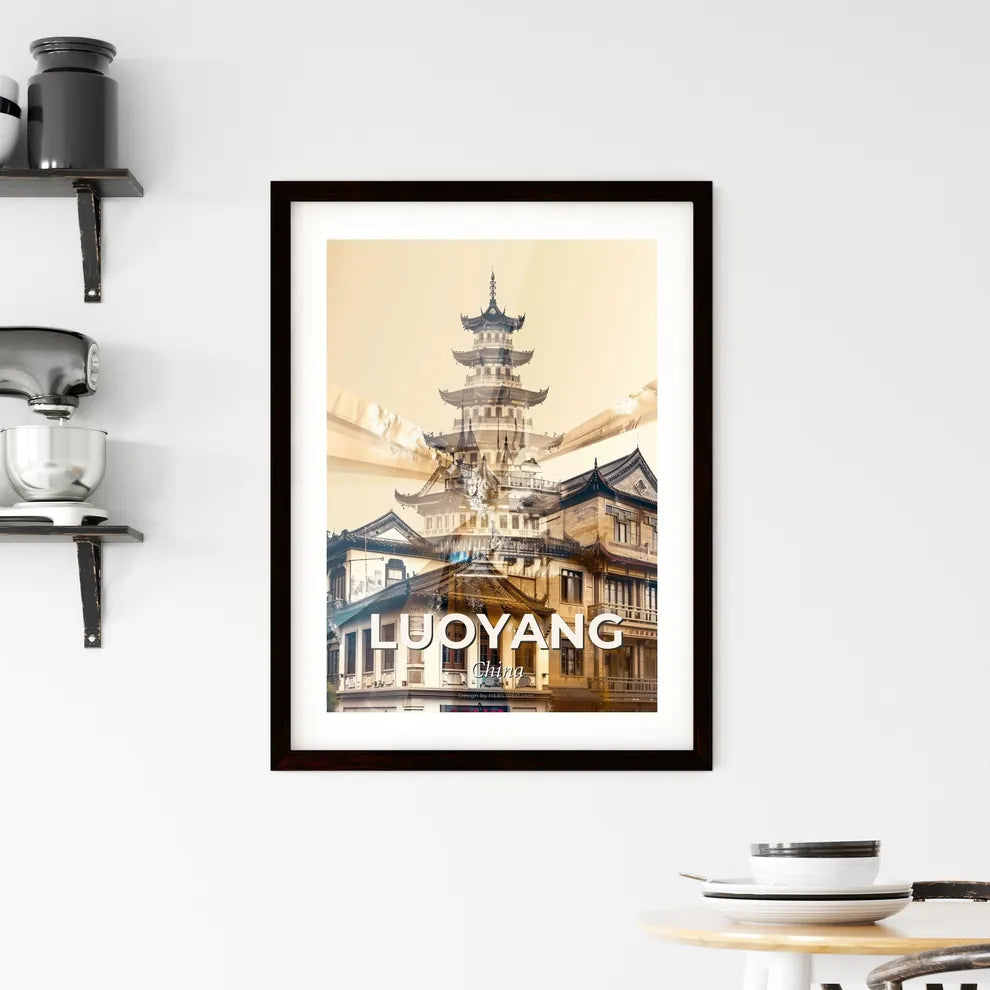 Luoyang Double Exposure Skyline Cityscape Art Print Framed Print