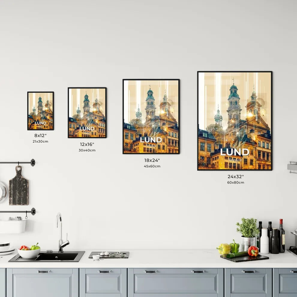 Lund City Skyline Dreamy Art Print Office Art