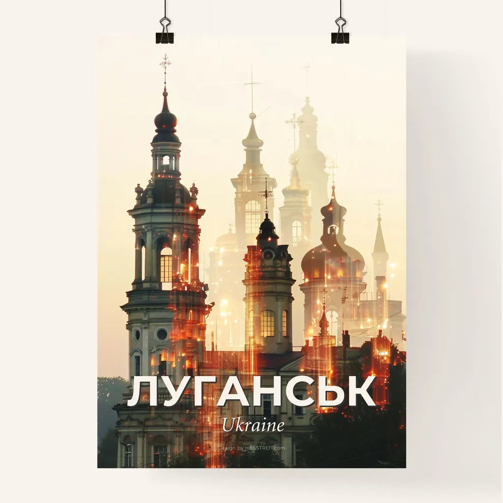 Luhansk City Skyline Composite Art Poster Poster