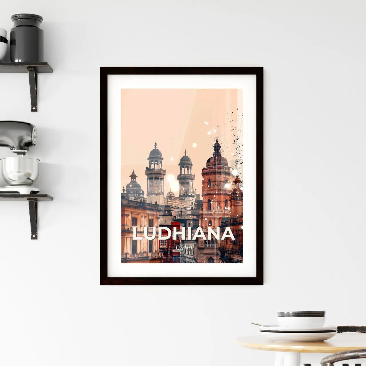 Ludhiana City Skyline Double Exposure Art Framed Print