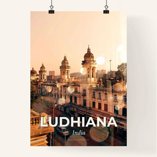 Ludhiana India City Night Sparkle Architectural Art Poster