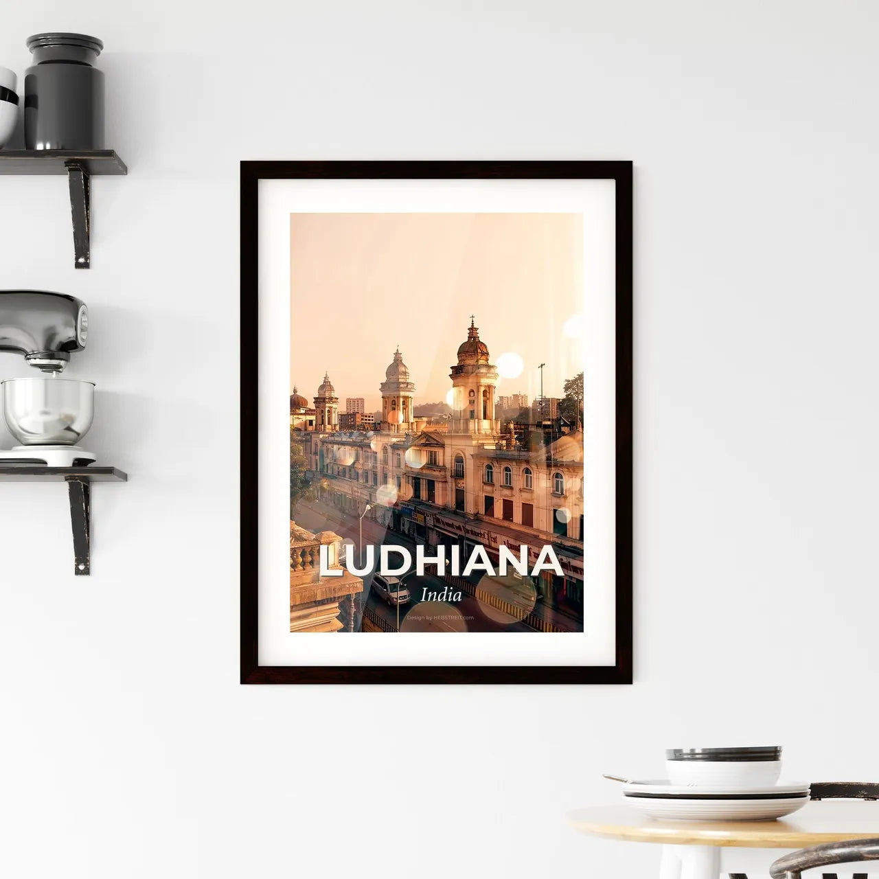 Ludhiana India City Night Sparkle Architectural Art Framed Print