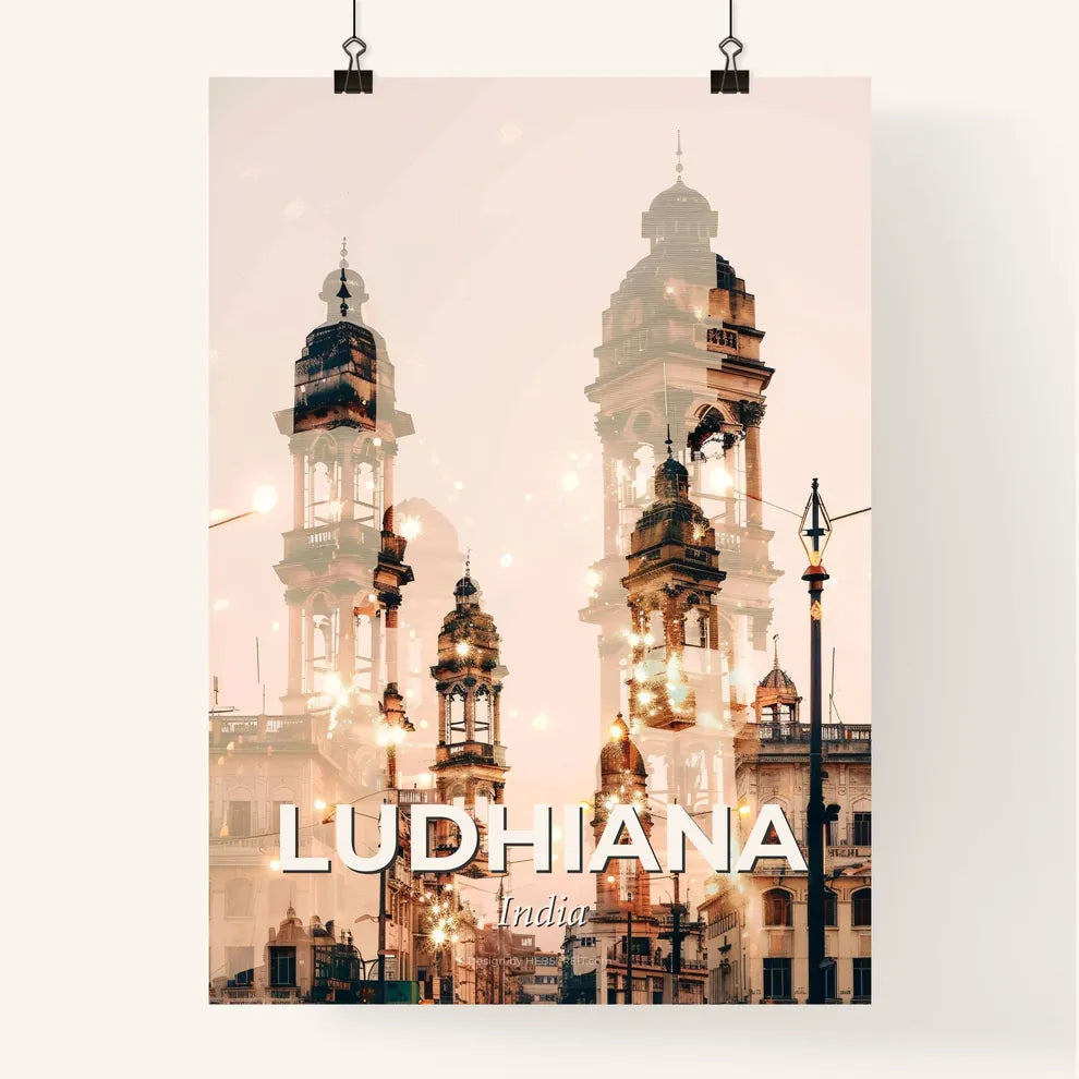 Ludhiana Skyline Composite Art Cityscape Poster Poster