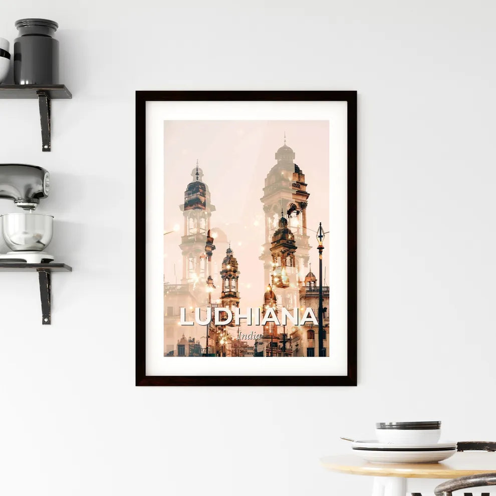 Ludhiana Skyline Composite Art Cityscape Poster Framed Print