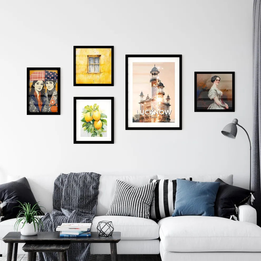 Lucknow Skyline: Iconic Architecture in a Beige Canvas Wall Art