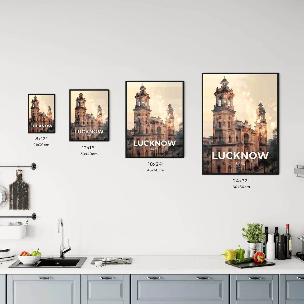 Lucknow Skyline Art Composite Brights Office Art
