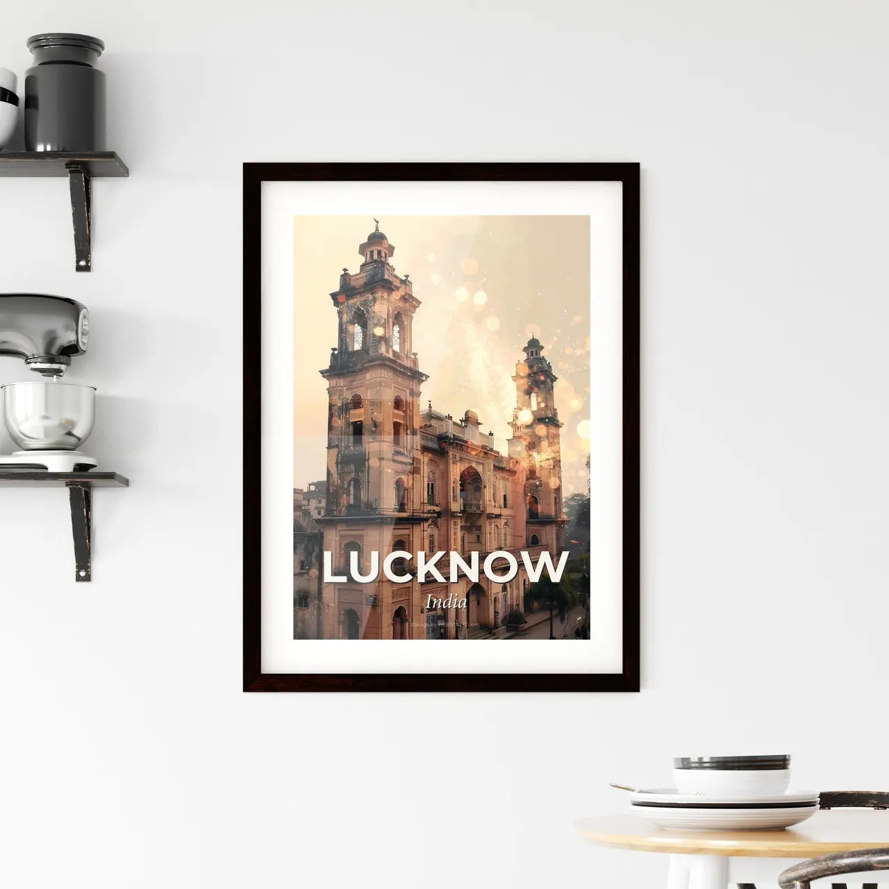 Lucknow Skyline Art Composite Brights Framed Print