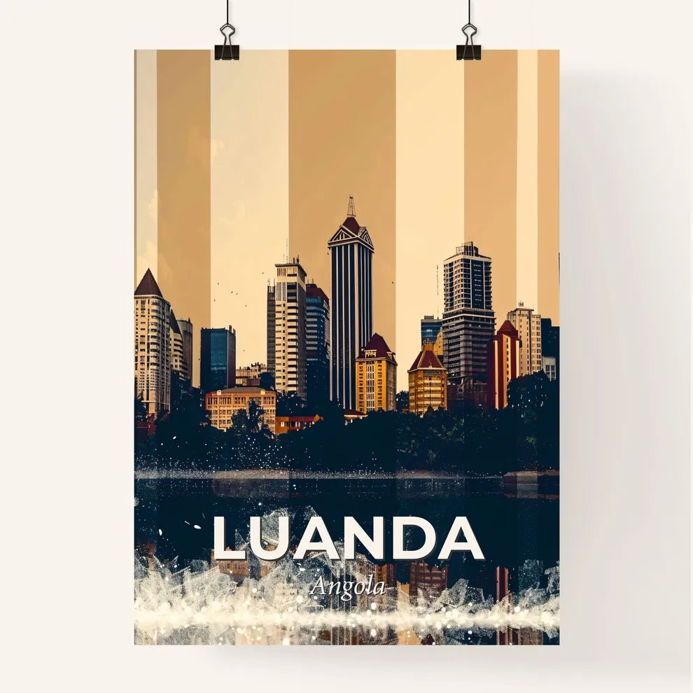 Luanda Skyline Double Exposure Poster Art Poster