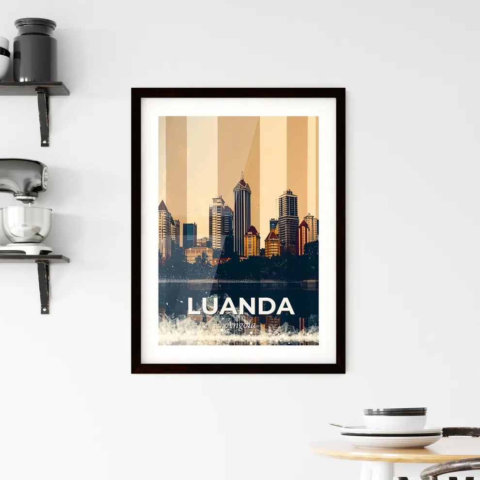 Luanda Skyline Double Exposure Poster Art Framed Print