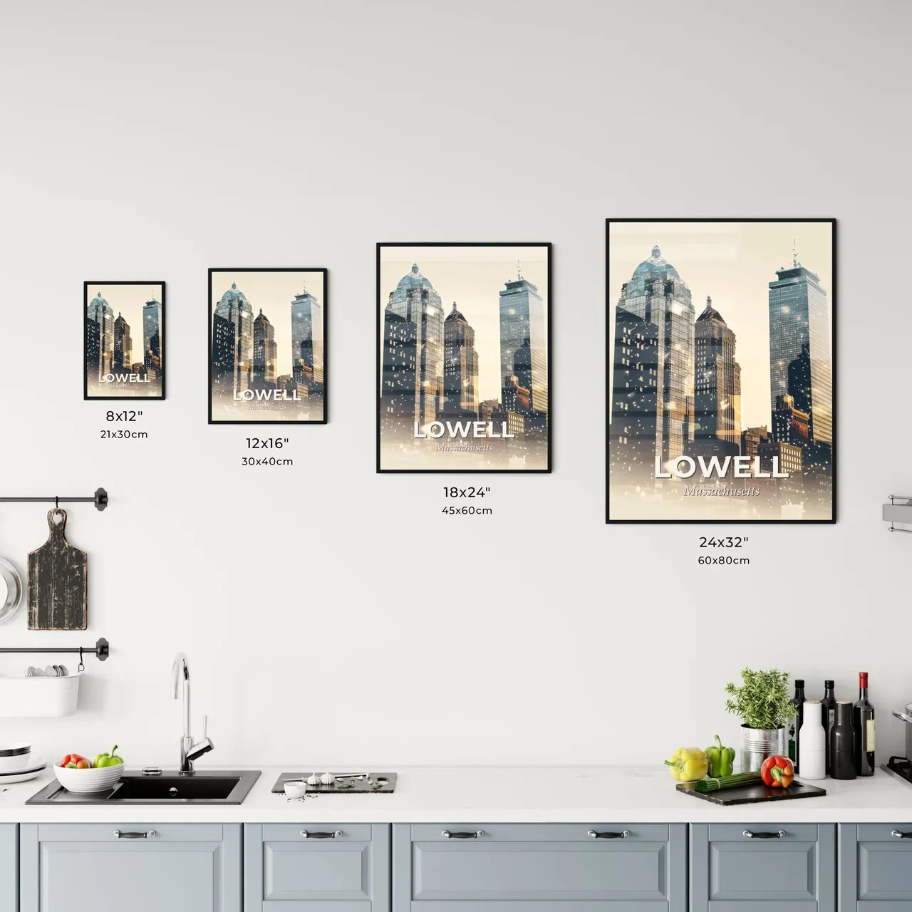 Lowell: City Skyline Architecture Poster Art Office Art