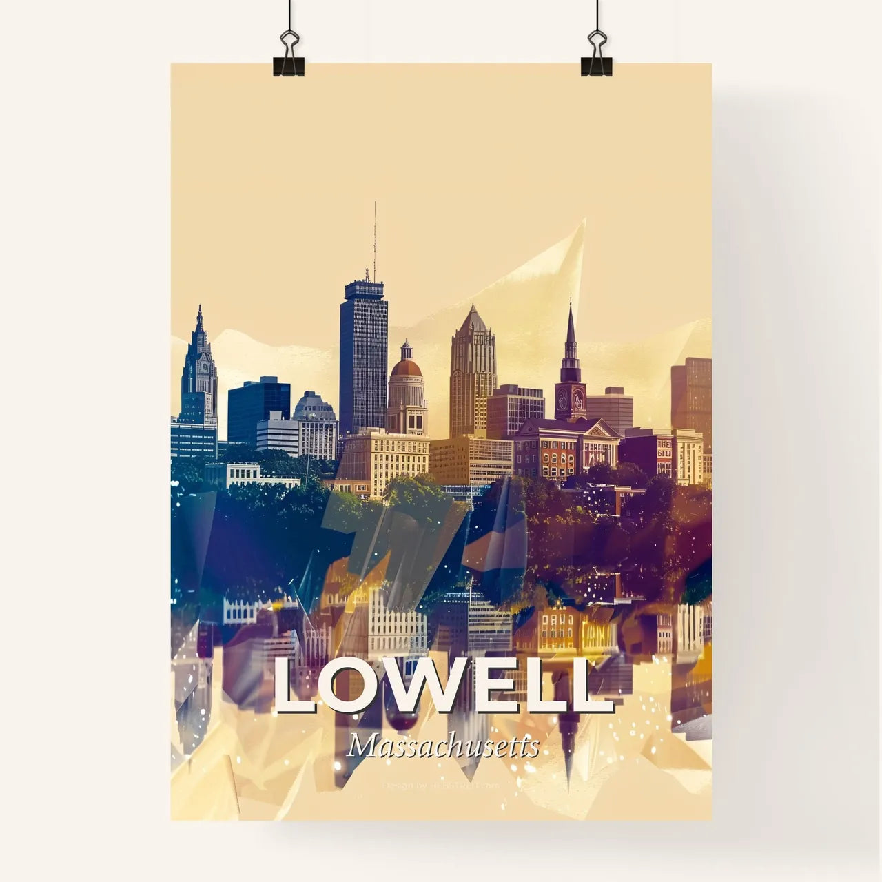 Lowell Architecture in City Lights Poster