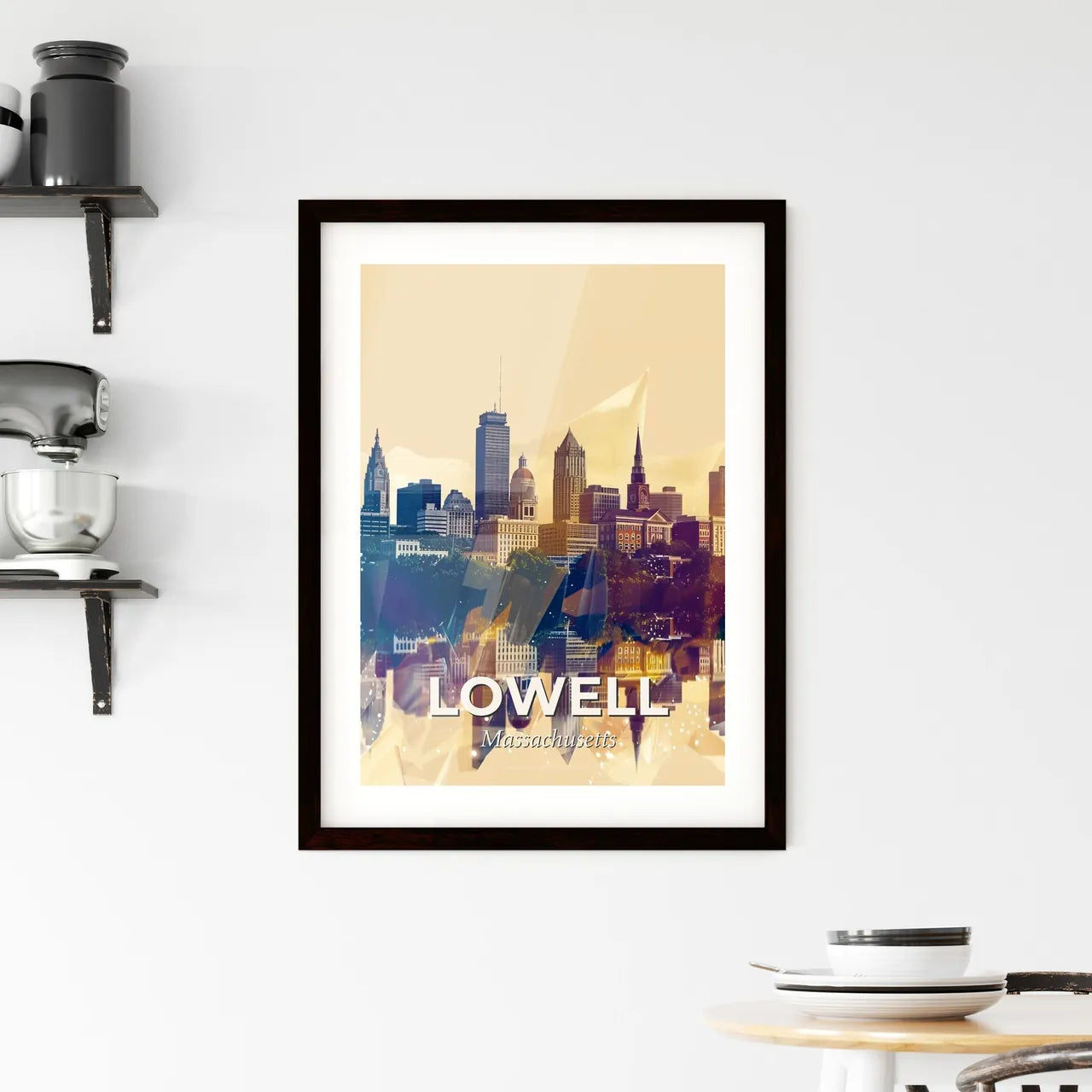 Lowell Architecture in City Lights Framed Print