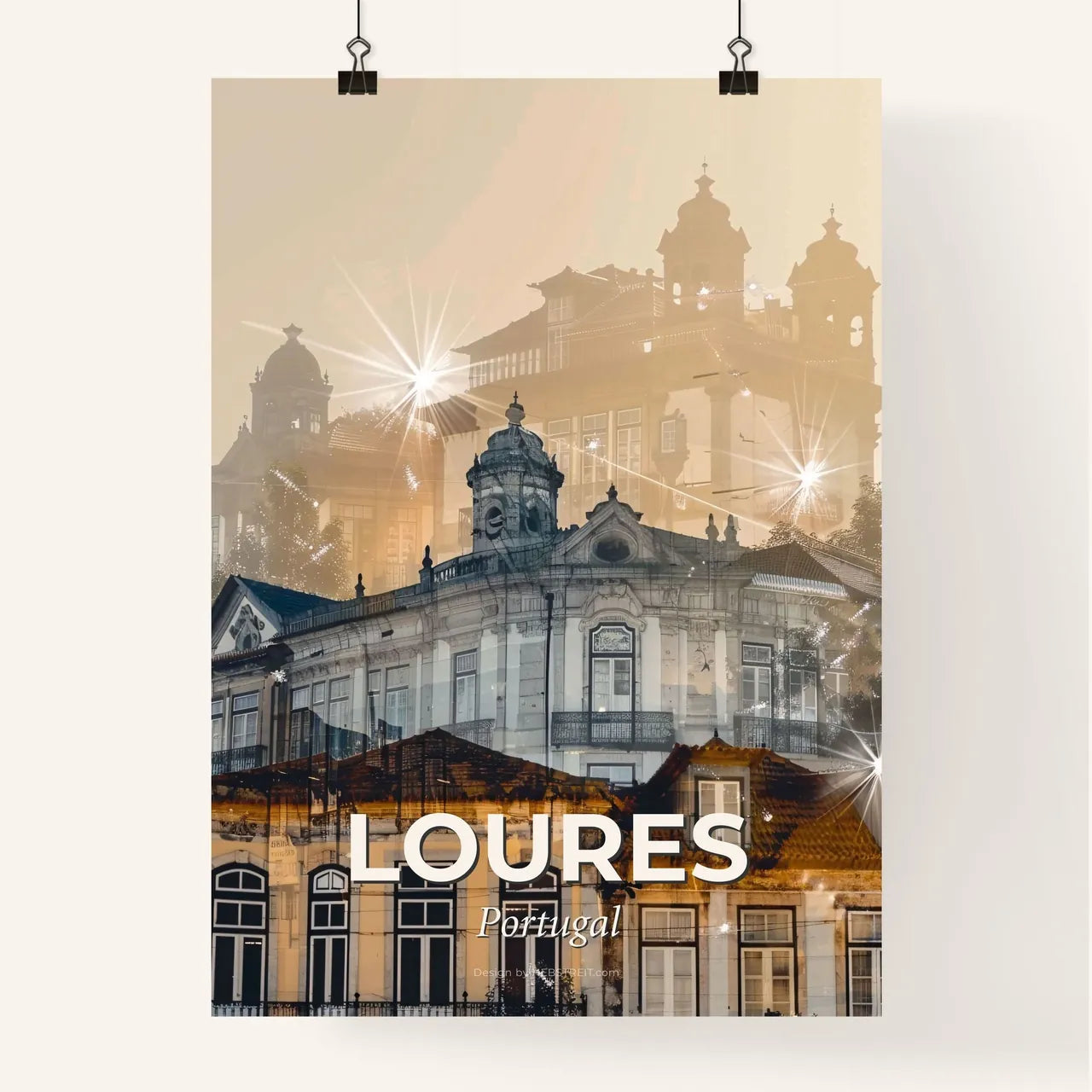 Loures, Portugal: Cityscape Beauty in Double Exposure Poster
