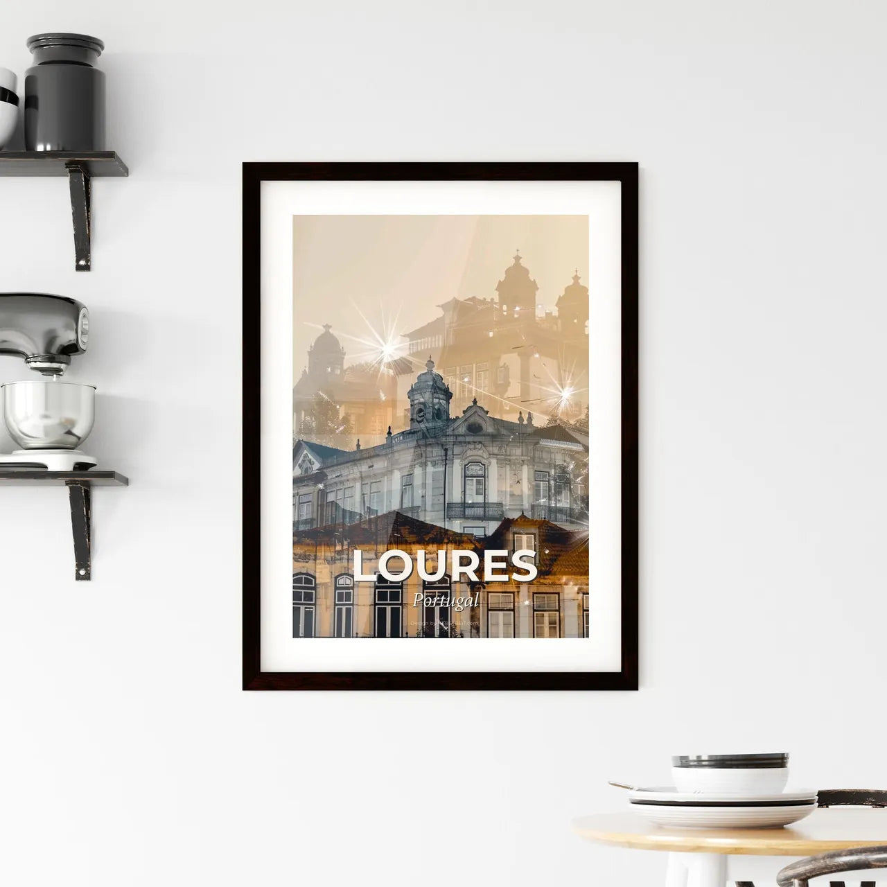 Loures, Portugal: Cityscape Beauty in Double Exposure Framed Print