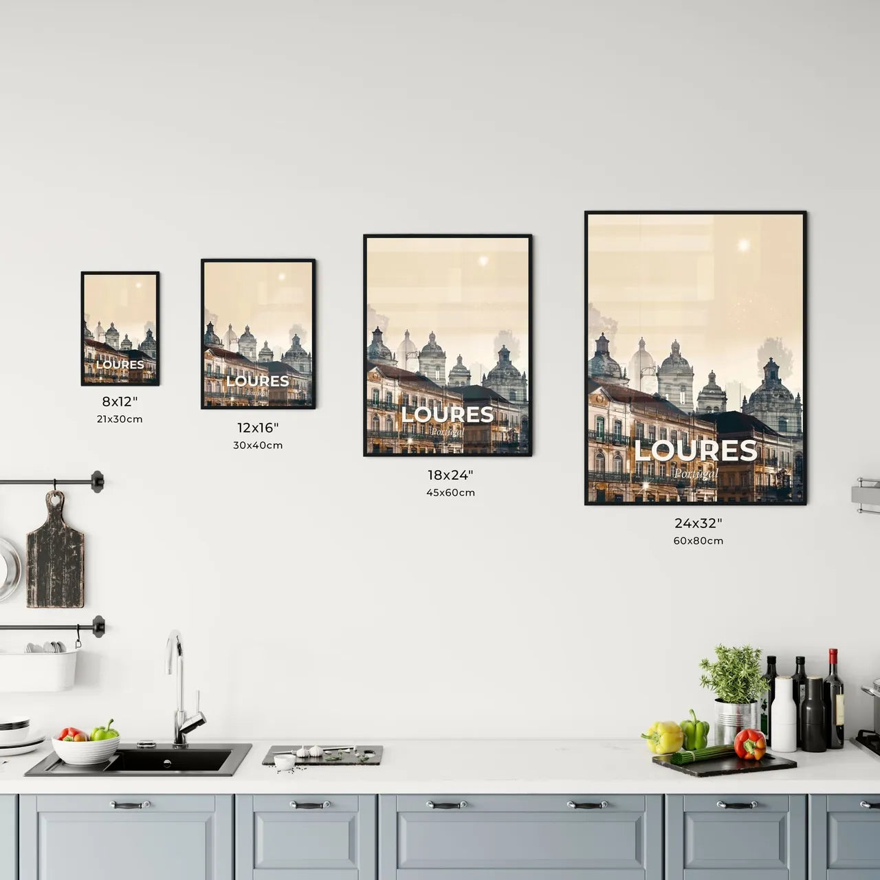 Loures Skyline Sparkles Local Hues Art Poster Office Art